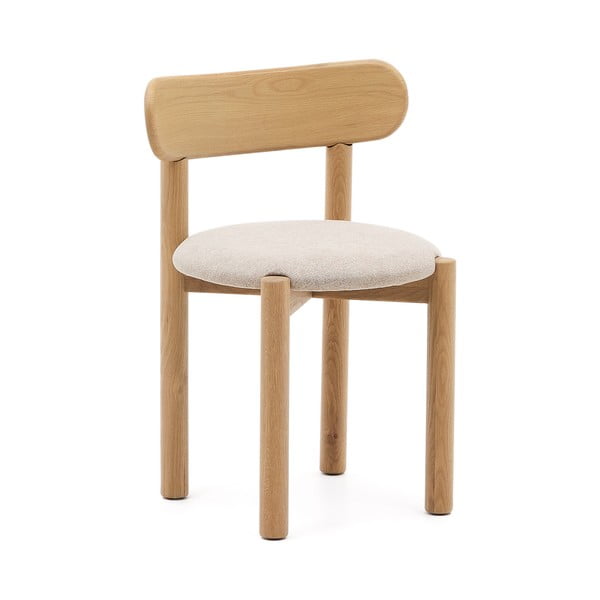 Iš ąžuolo masyvo valgomojo kėdės kreminės spalvos/natūralios spalvos 2 vnt. Nebai – Kave Home