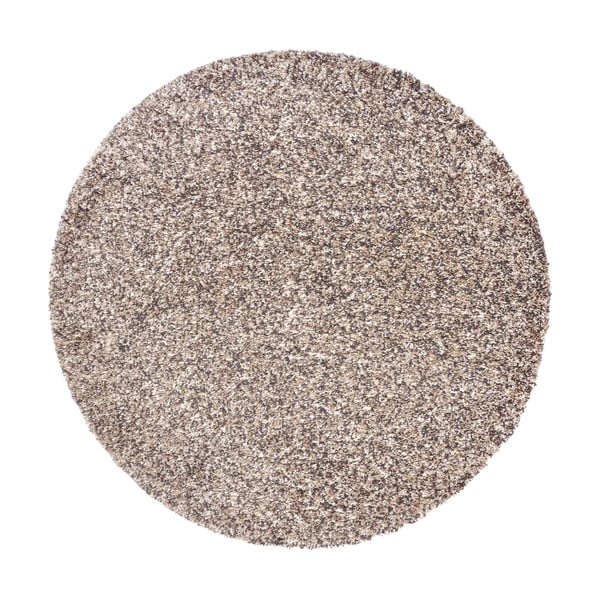 Apvalios formos kilimas smėlio spalvos ø 120 cm Shag – Hanse Home