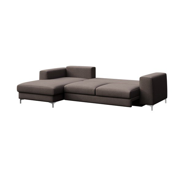 Taupe spalvos iš velveto sulankstoma/su sandėliavimo vieta kampinė sofa (su kairiuoju kampu/su gultu) Rene – Rodier-image-3