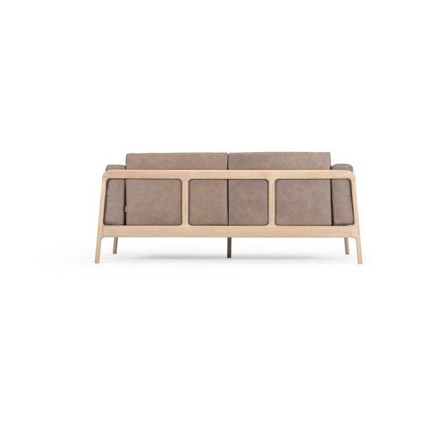 Šviesiai ruda buivolo odos sofa su ąžuolo masyvo konstrukcija Gazzda Fawn, 180 cm-image-3