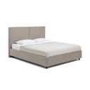 Taupe spalvos dvigulė lova audiniu dengta su sandėliavimo vieta su grotelėmis 160x200 cm Myra Bold – Bonami Selection