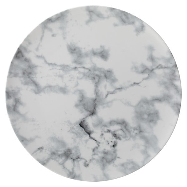 Baltai juoda porcelianinė lėkštė Villeroy & Boch Marmory, ø 27 cm