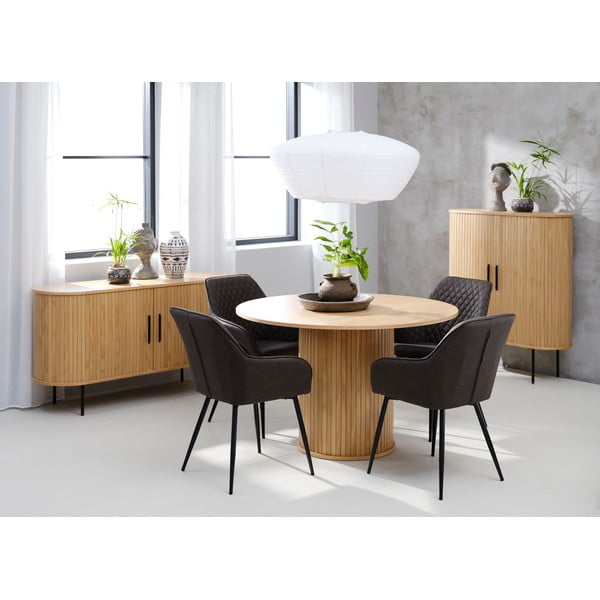 Ąžuolinis apvalus valgomojo stalas ø 120 cm Nola - Unique Furniture-image-1