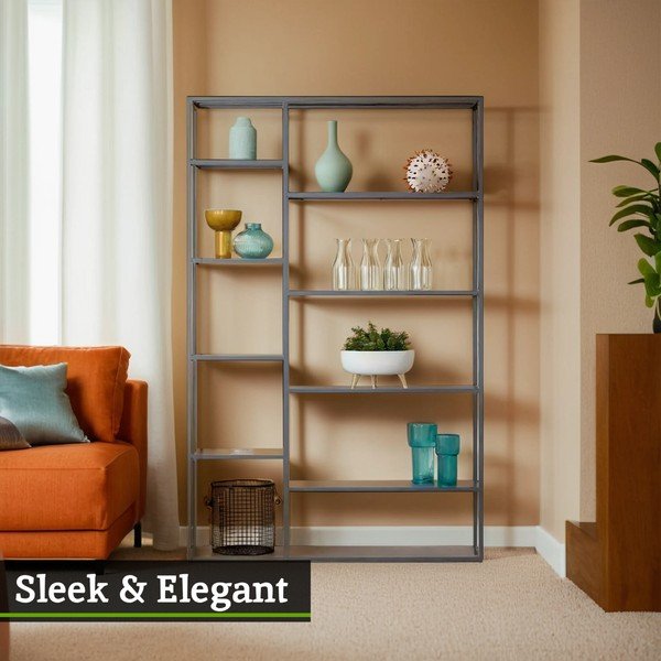 Pilkos spalvos iš plieno pastatoma lentyna 120x188x30 cm Acero – Premier Housewares-image-3
