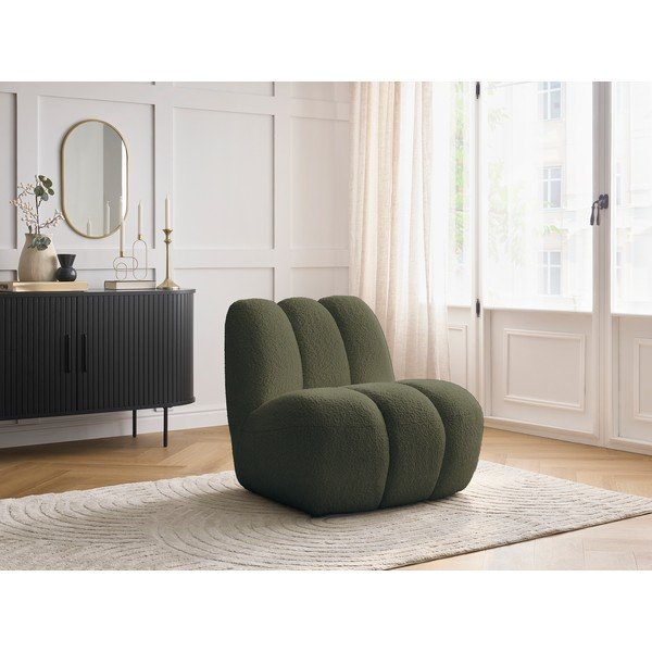 Žalios spalvos iš boucle krėslas Janissaire – Bobochic Paris-image-1