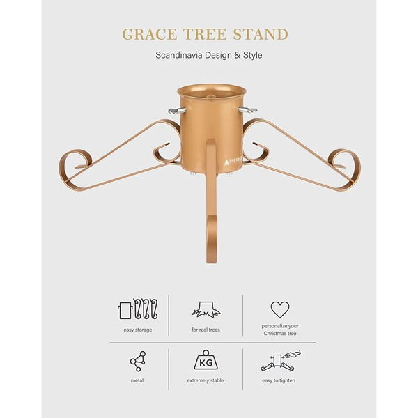 Raudonas metalinis Kalėdų eglutės stovas Medžio lizdas Grace-image-2