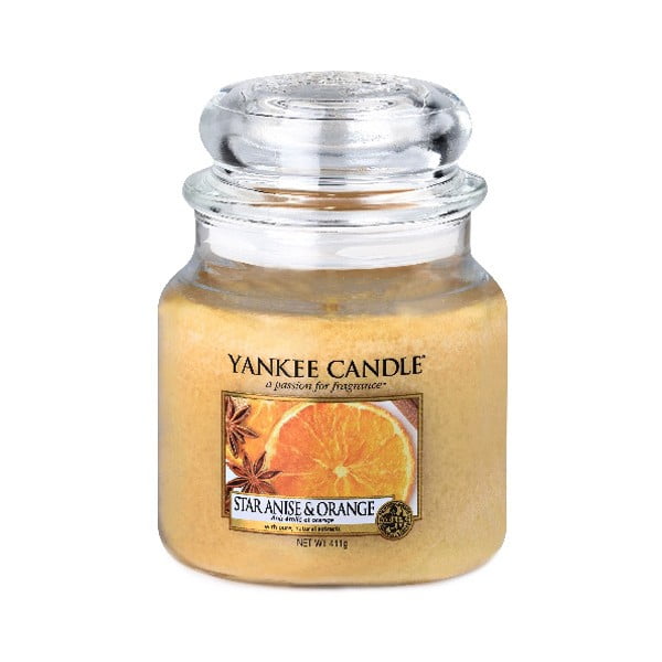 Kvapnioji žvakė "Yankee Candle Anise and Orange", degimo trukmė 65 - 90 valandų