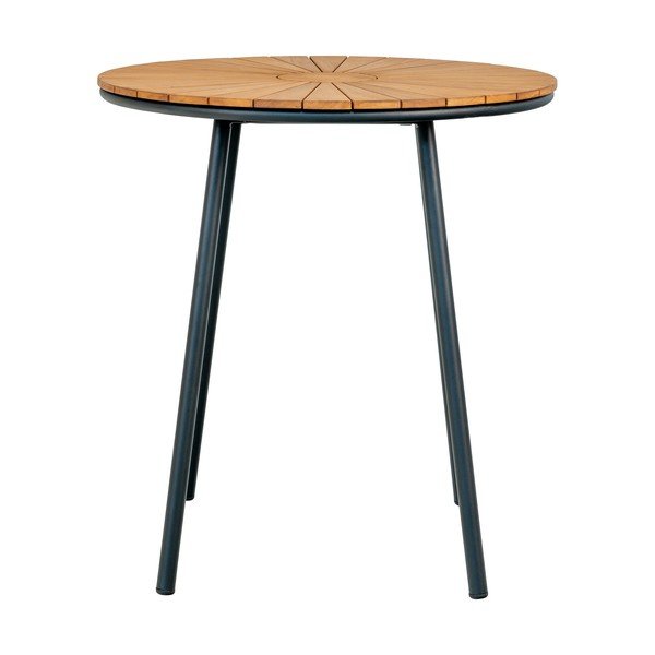 Iš tikmedžio masyvo apvalios formos sodo valgomojo stalas ø 70 cm Cleveland – House Nordic-image-2