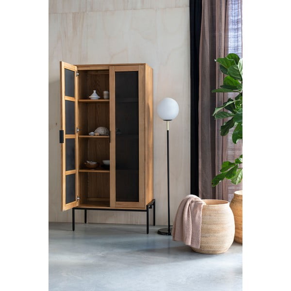 Juodos ir baltos spalvos pastatomas šviestuvas (aukštis 145 cm) su stiklo gaubtu Orion – Zuiver-image-2