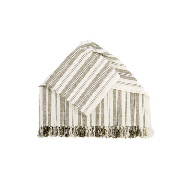 Žalios spalvos iš medvilnės antklodė ir pledas 150x200 cm Indira – Tiseco Home Studio-image-3