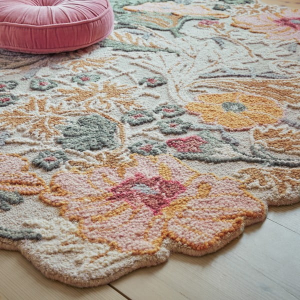 Rankų darbo iš vilnos kilimas šviesiai rožinės spalvos 160x230 cm Daphne Shaped Floral – Flair Rugs-image-2