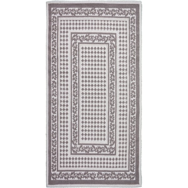 Pilkos ir smėlio spalvos medvilninis kilimas Vitaus Olvia, 100 x 150 cm