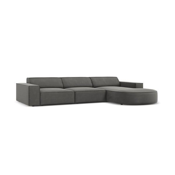 Pilka aksominė kampinė sofa (dešinysis kampas) Jodie - Micadoni Home-image-3