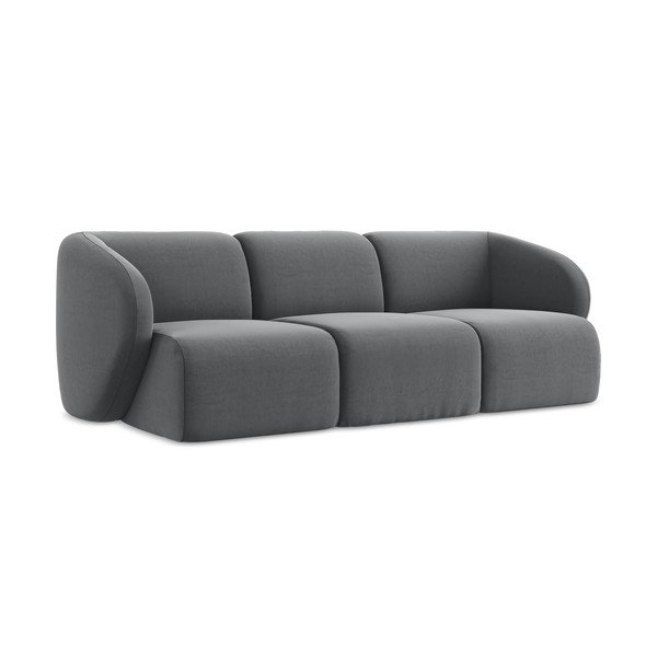 Pilkos spalvos sofa iš velveto 244 cm Lani – Makamii-image-1