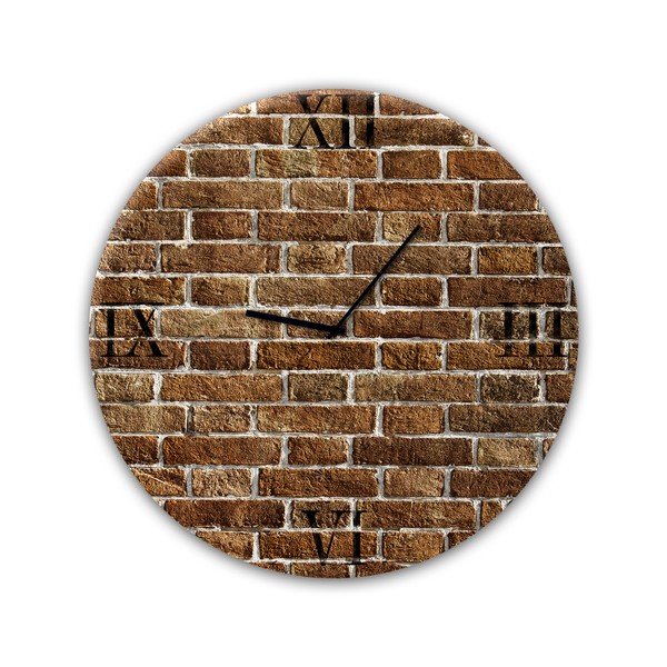 Sieninis laikrodis Styler Glassclock Red Brick, ⌀ 30 cm