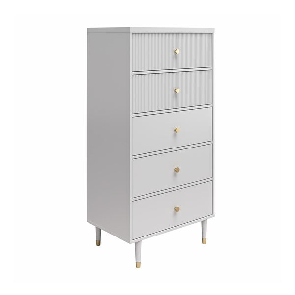 Aukšta šoninė spintelė šviesiai pilkos spalvos 70x141 cm Elizabeth – CosmoLiving by Cosmopolitan-image-2