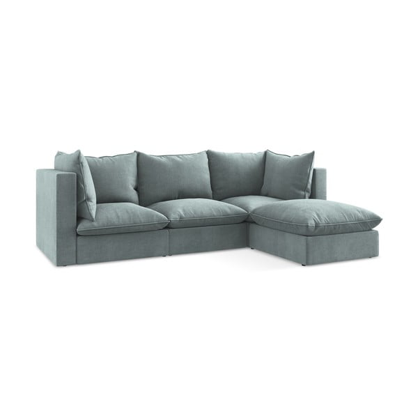Mėlynos spalvos kampinė sofa (su dešiniuoju kampu/su gultu) Manao – Makamii-image-3