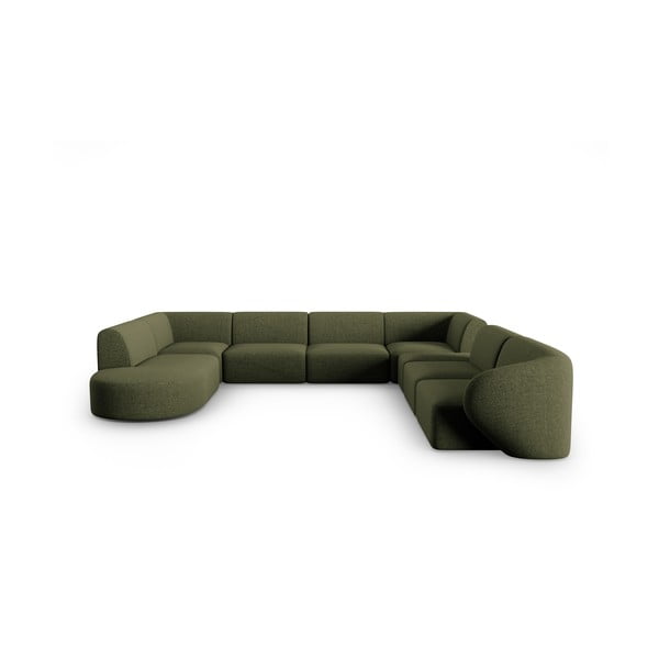 Kampinė sofa žalios spalvos (su dešiniuoju kampu/„U“ formos) Shane – Micadoni Home