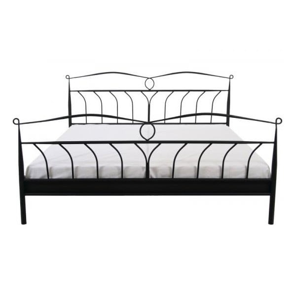 Juodos spalvos lovos rėmas "Actona Line Metall", 140 x 200 cm