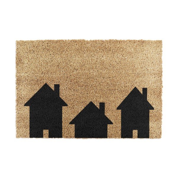 Iš kokoso pluošto grindų kilimėlis 40x60 cm Home Is Where the Heart Is – Artsy Doormats