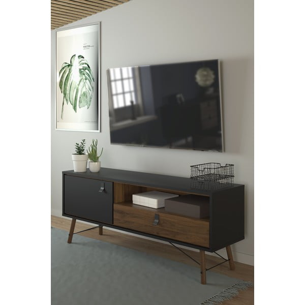 Juodas televizoriaus staliukas Tvilum Ry-image-1