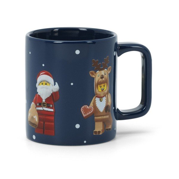 Tamsiai mėlynos spalvos iš keramikos vaikiškas puodelis 300 ml Christmas Minifigures – LEGO®
