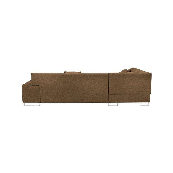 Šviesiai ruda kampinė sofa-lova su sidabrinėmis kojelėmis "Cosmopolitan Design Orlando", dešinysis kampas-image-3