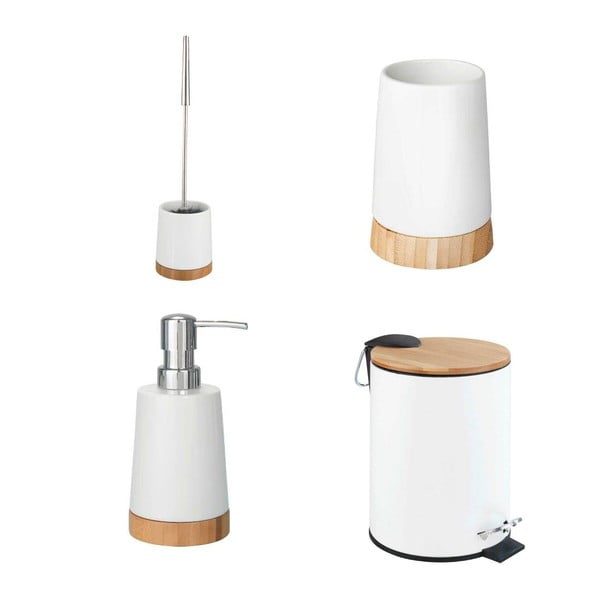 Iš keramikos vonios reikmenų rinkinys baltos spalvos Bamboo – Wenko