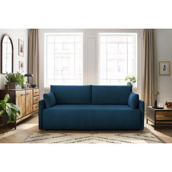 Iš kordinio velveto sulankstoma sofa tamsiai mėlynos spalvos 211 cm Marcel – Bobochic Paris-image-1