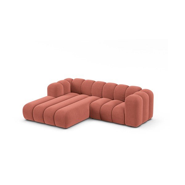 Kampinė sofa rožinės spalvos (su kairiuoju kampu) Lupine – Micadoni Home-image-1