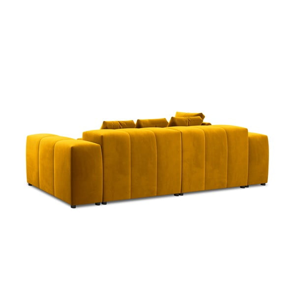 Geltono aksomo kampinė sofa (kintama) Rome Velvet - Cosmopolitan Design-image-4