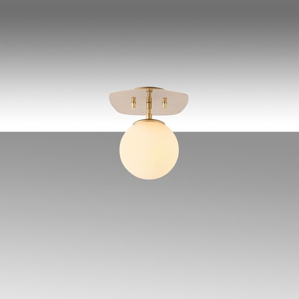 Lubinis šviestuvas auksinės spalvos 20x25 cm su stiklo gaubtu Well – Opviq lights-image-2