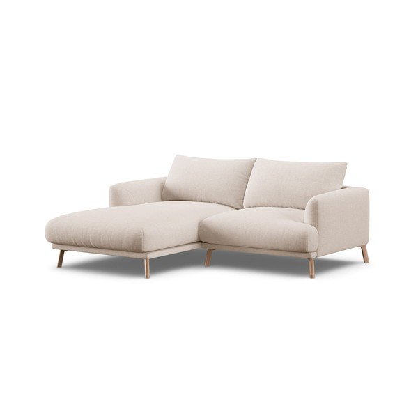 Smėlio spalvos kampinė sofa (su kairiuoju kampu/su gultu) Naomi – Micadoni 