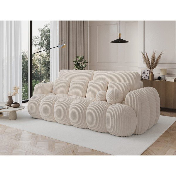 Smėlio spalvos sulankstoma sofa iš kordinio velveto 256 cm Cotonn – ELTAP-image-3