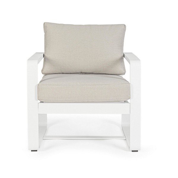 Baltos spalvos metalinis sodo krėslas Merrigan   – Bizzotto-image-2