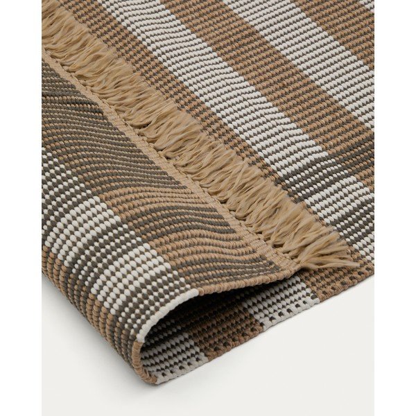 Apverčiamas/rankų darbo smėlio spalvos kilimas 60x90 cm Barani – Kave Home-image-4