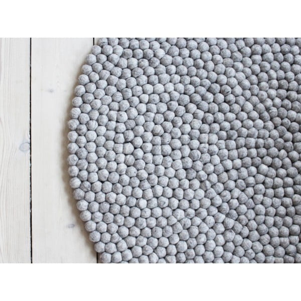 Smėlio rudos spalvos vilnos kilimas Wooldot Ball Rugs, ⌀ 200 cm