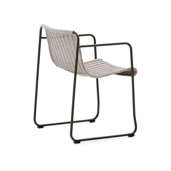 Pilkai žalios spalvos metalinė sodo kėdė Maurina – Kave Home-image-4