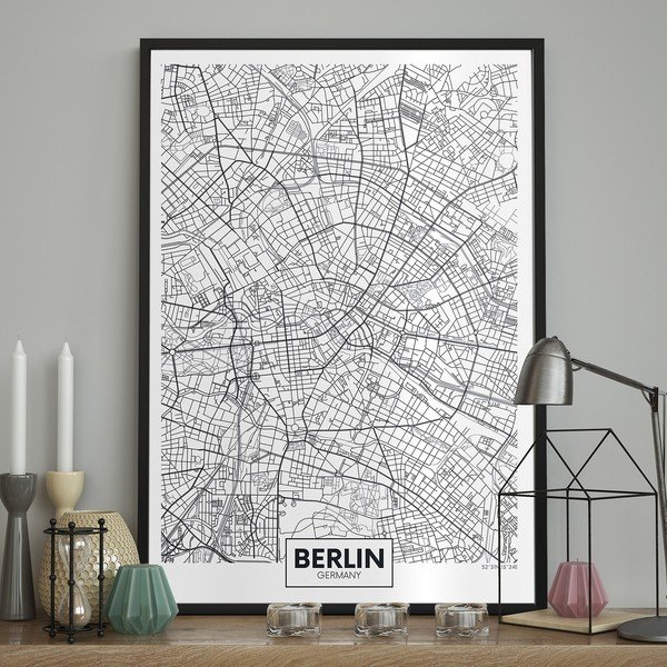Sieninis plakatas rėmelyje MAP/BERLIN, 70 x 100 cm-image-1
