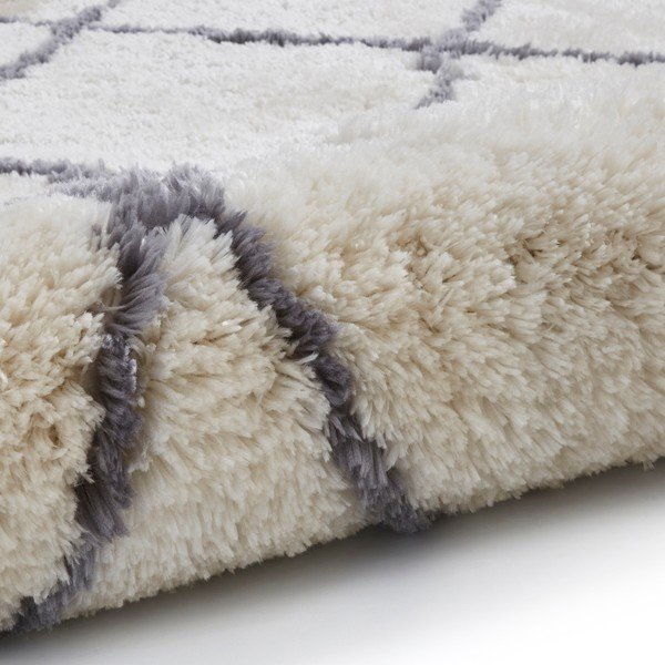 Smėlio ir pilkos spalvos rankomis siūtas kilimas Think Rugs Morocco Ivory & Grey, 150 x 230 cm-image-1