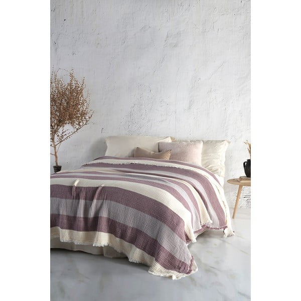 Violetinės spalvos medvilninis užvalkalas dvigulei lovai 230x230 cm - Mijolnir
