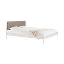 Baltos spalvos iš plieno dvigulė lova audiniu dengta su lovos grotelėmis 160x200 cm Eton Basic – noo.ma