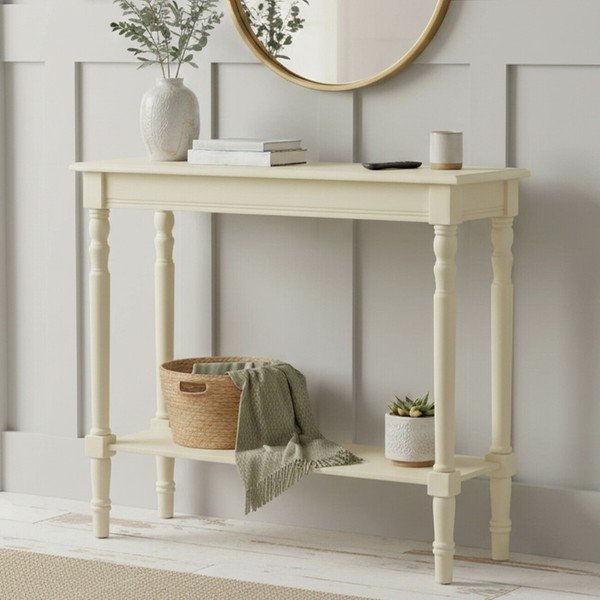 Dramblio kaulo spalvos iš pušies masyvo konsolinis staliukas 30x80 cm Heritage – Premier Housewares-image-1