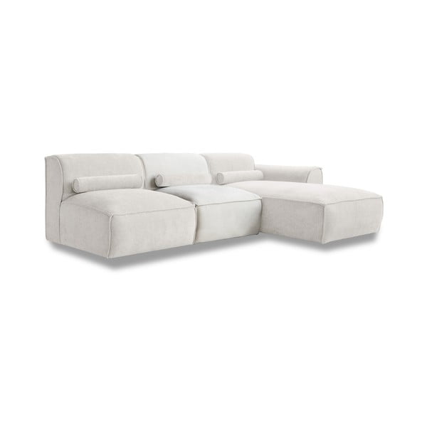 Kampinė sofa baltos spalvos (su dešiniuoju kampu) Flex Felix – Miuform