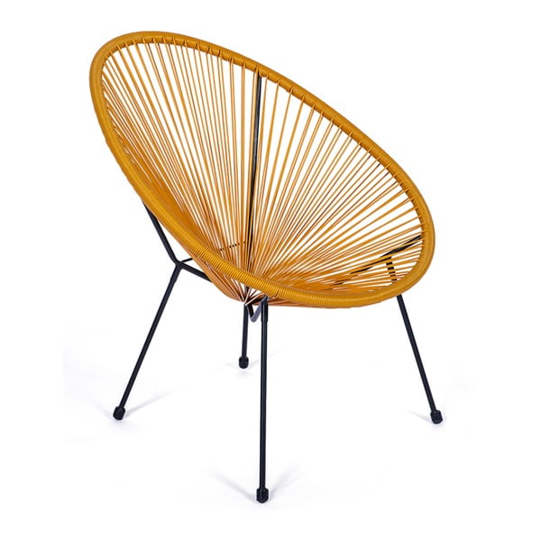 Geltonos spalvos metalinis/plastikinis sodo krėslas Avocado Comfort – Bonami Selection-image-1