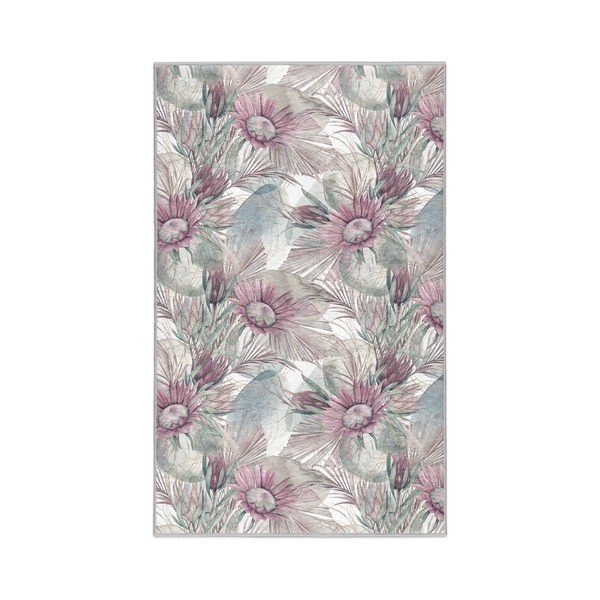 Skalbiamas kilimas violetinės spalvos/pilkos spalvos 80x150 cm Dusty Flowers – Mila Home