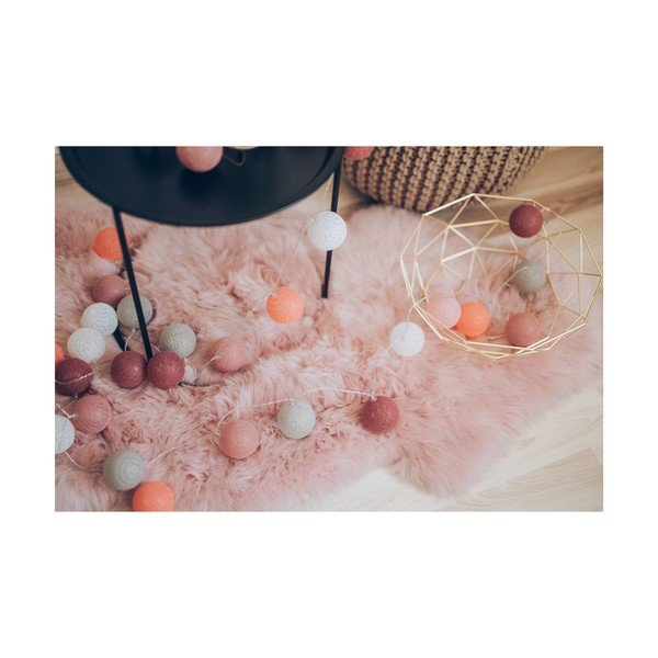 Oranžinės ir rožinės spalvos LED lempučių girlianda LUKKA, 30 lempučių-image-2