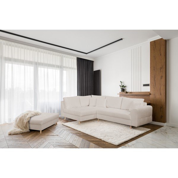 Pufas smėlio spalvos iš boucle Ariella – Ropez-image-1