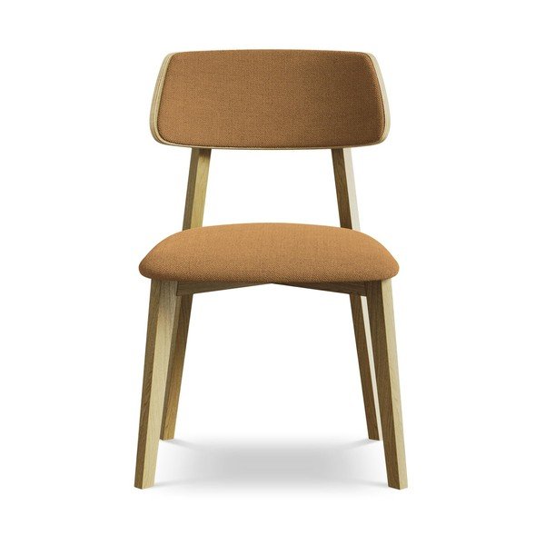 Terakotos spalvos iš medienos masyvo valgomojo kėdė Niu – Makamii-image-1