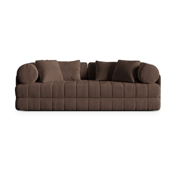 Rudos spalvos iš velveto sulankstoma sofa 206 cm Kemi – Cosmopolitan Design